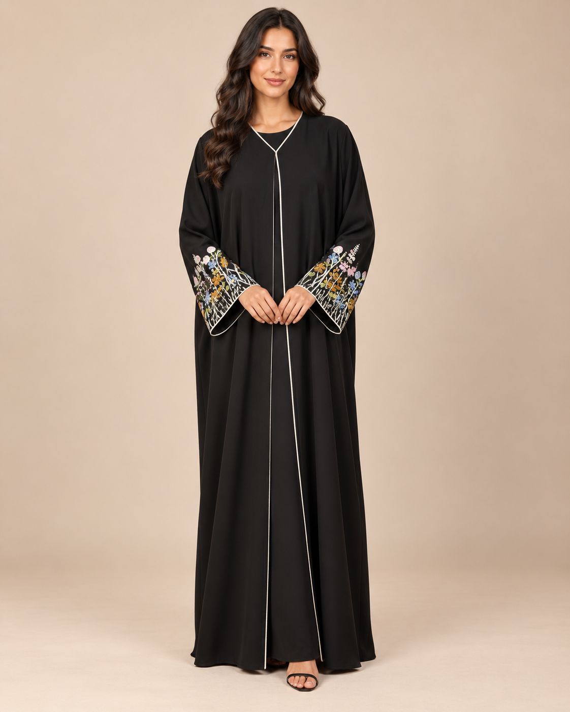 Dubai Floral Sleeve Abaya